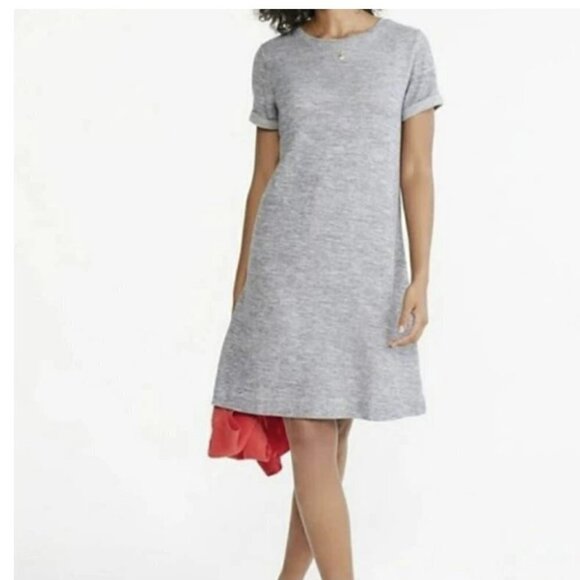 Lou & Grey Short Sleeve Knit Heather Gray Jersey Shift Dress - Picture 1 of 7